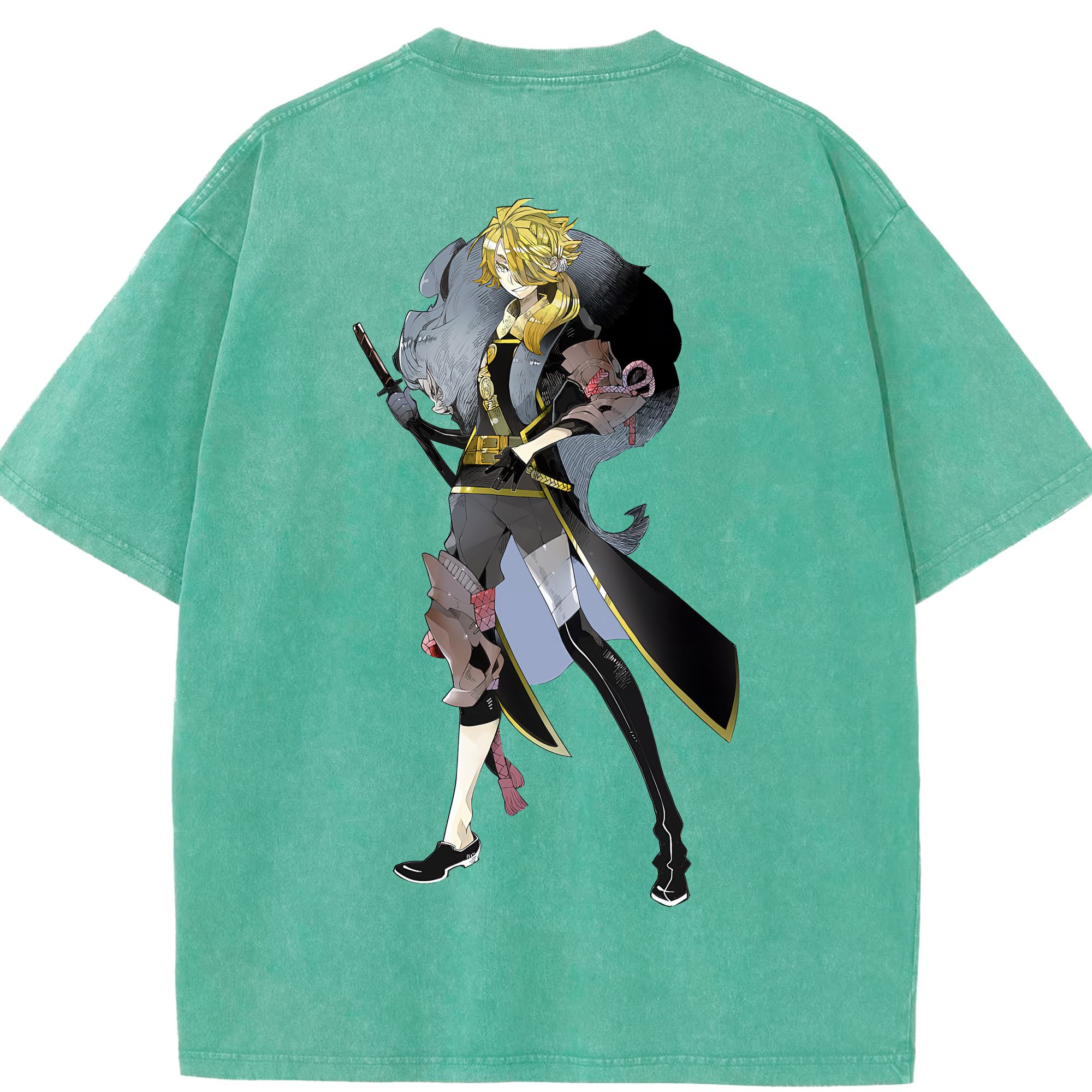 （画像用） 刀剣乱舞 Touken Ranbu 綿100% ヴィンテージ風 半袖Tシャツ（背面プリント）